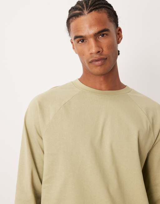 Camiseta caqui holgada de manga larga raglán de tejido grueso de ASOS DESIGN, 5 de 5
