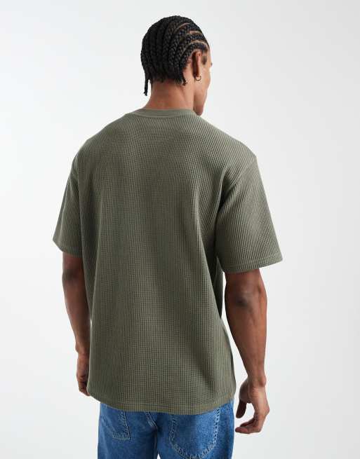 Camiseta caqui holgada de punto gofrado grueso de ASOS DESIGN, 3 de 5