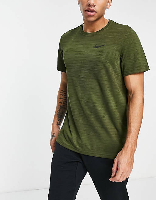 Hombre Tops | Camiseta caqui jaspeado Dri-FIT Superset de Nike Training - PF25289