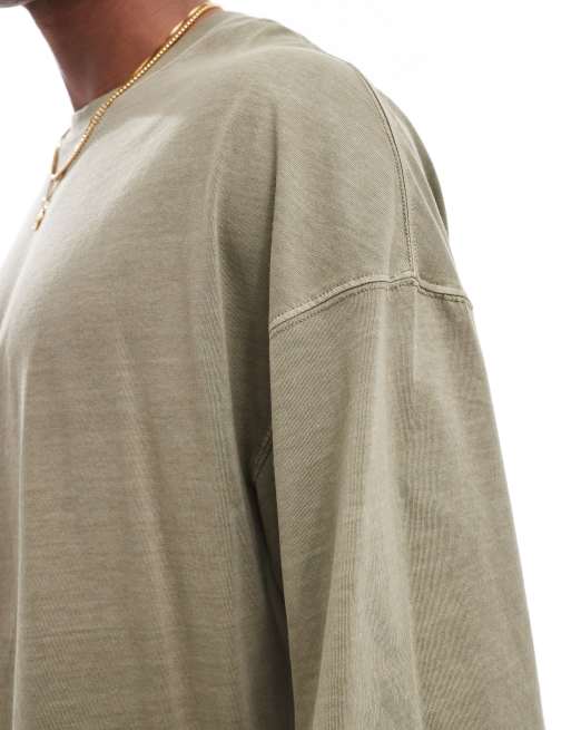 Camiseta caqui lavado ultragrande de Jack & Jones, 3 de 4