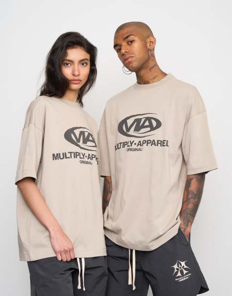 Camiseta caqui vintage extragrande Grind de Multiply Apparel - view 1