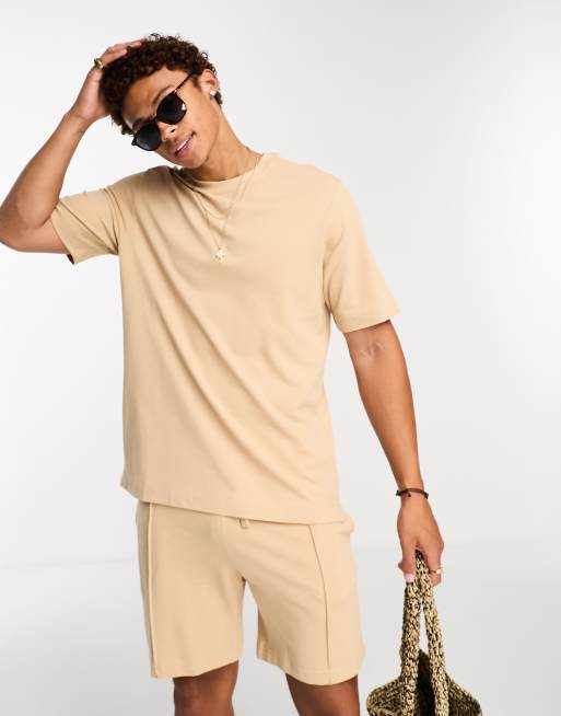 Camiseta color arena extragrande de Jack & Jones (parte de un conjunto)