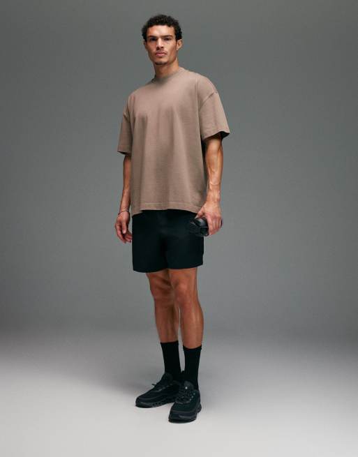 Camiseta color arenisca lavado extragrande de tejido grueso de algodón con acabado de secado rápido Icon de 4505, 3 de 5