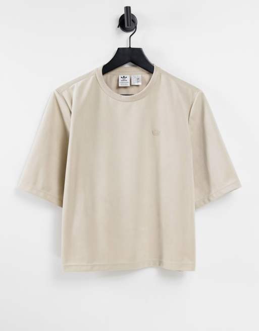 Camiseta color avena de velour de adidas Originals
