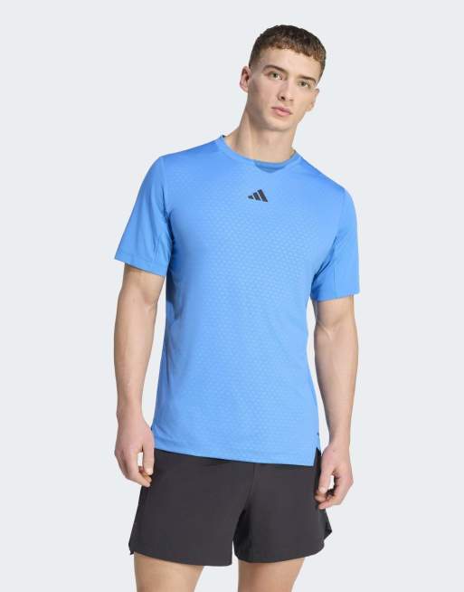 Camiseta color azul rayo con 3 rayas D4T Primelift de adidas Performance