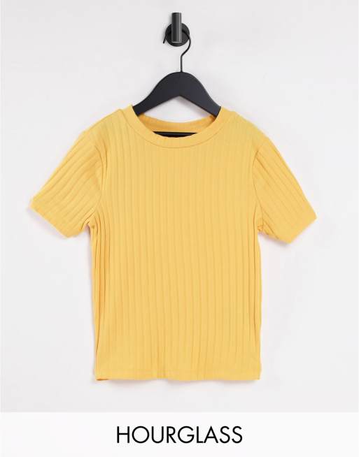Camiseta color caléndula de corte slim de canalé de ASOS DESIGN Hourglass