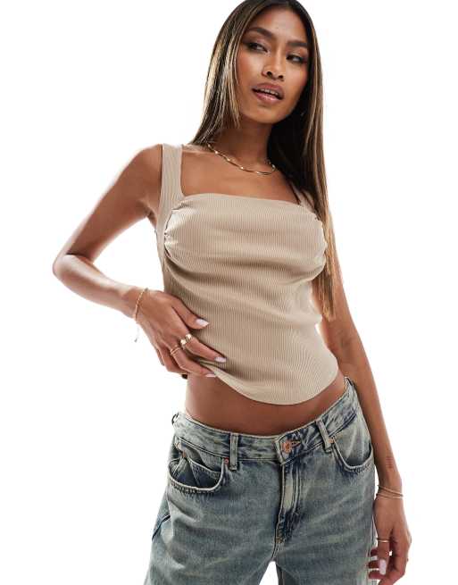 Camiseta cuello cuadrado outlet