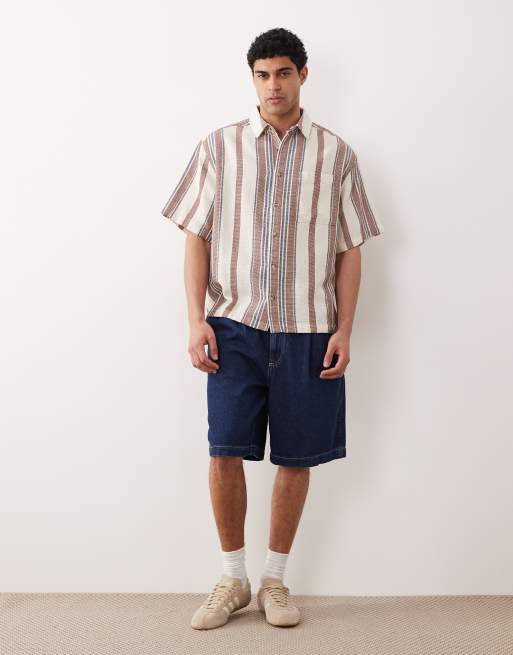 Camiseta color crema a rayas extragrande de tejido texturizado de ASOS DESIGN, 2 de 5