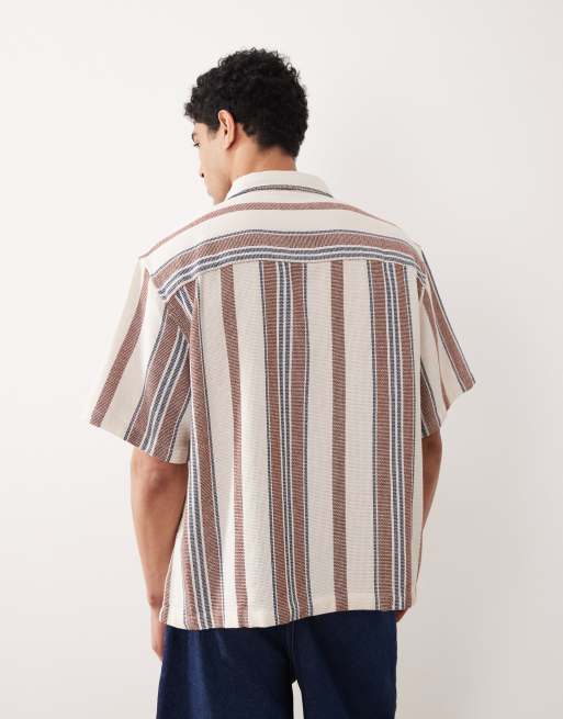 Camiseta color crema a rayas extragrande de tejido texturizado de ASOS DESIGN, 5 de 5