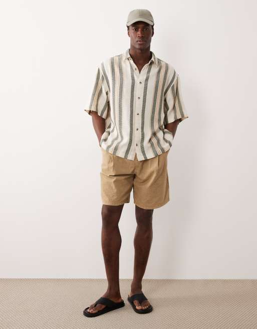 Camiseta color crema a rayas extragrande de tejido texturizado de ASOS DESIGN, 2 de 5