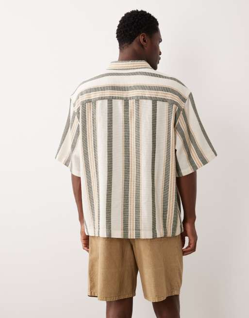 Camiseta color crema a rayas extragrande de tejido texturizado de ASOS DESIGN, 5 de 5
