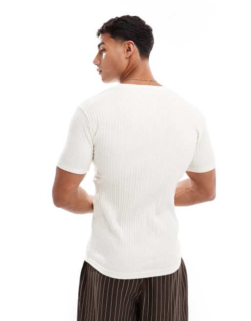 Camiseta color crema ajustada de corte cuadrado de ASOS DESIGN , 3 de 4
