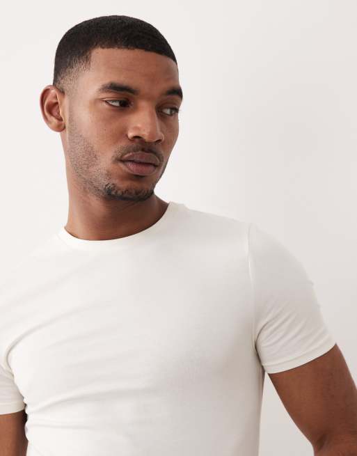 Camiseta color crema básica ajustada de ASOS DESIGN, 2 de 5