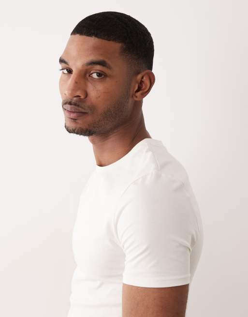 Camiseta color crema básica ajustada de ASOS DESIGN, 4 de 5