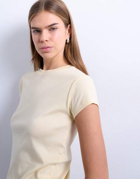Camiseta color crema básica de Topshop - view 1