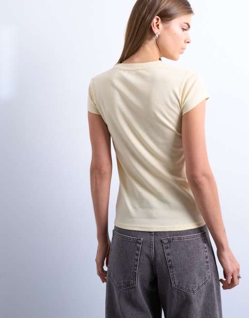 Camiseta color crema básica de Topshop, 4 de 4