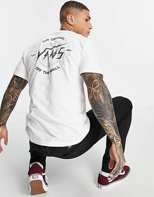 Hombre Tops | Camiseta color crema con estampado en la espalda Electrostatic Outline de Vans - QI83956