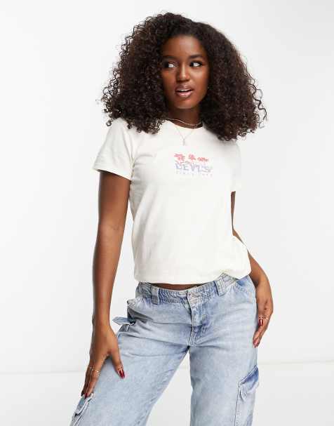 Camiseta color crema con logo de flores Perfect de Levi's - view 1