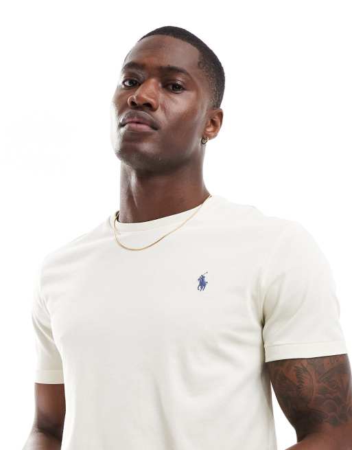 Camiseta color crema con logo de Polo Ralph Lauren