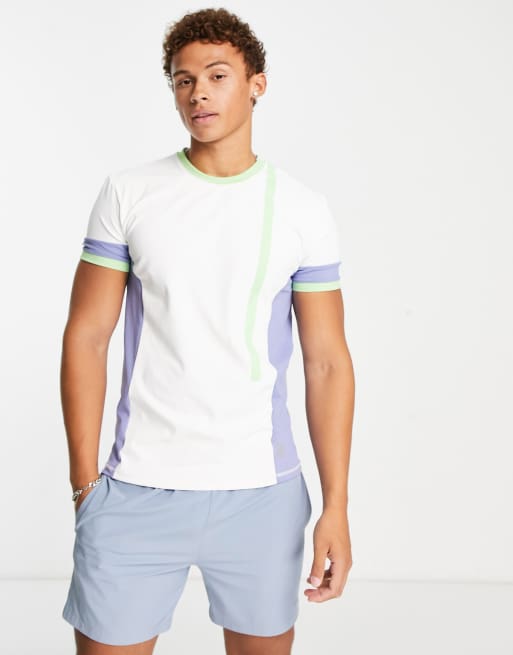Camiseta color crema con toques de color de poliéster de South Beach Man 