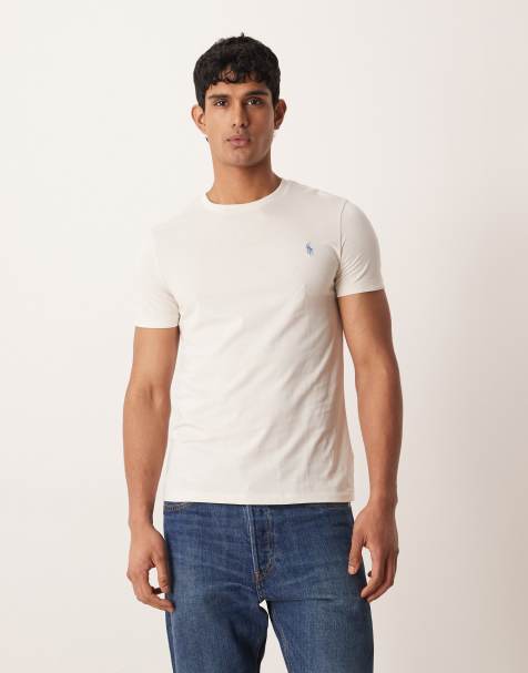 Camiseta color crema de manga corta con logo de icono de Polo Ralph Lauren - view 1