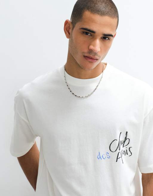 Camiseta color crema extragrande con estampado gráfico floral de ASOS DESIGN, 4 de 5