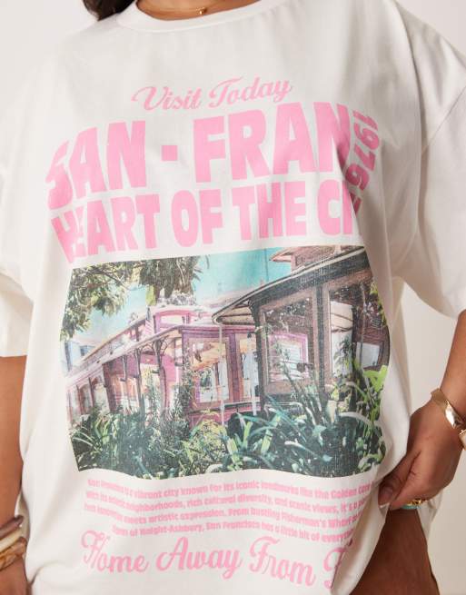 Camiseta color crema extragrande con estampado gráfico "San Francisco" de ASOS DESIGN Curve, 3 de 4