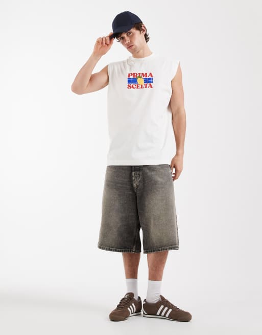 Camiseta color crema extragrande sin mangas con estampado gráfico de limones de ASOS DESIGN, 2 de 5