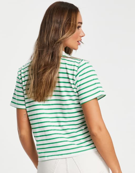 Camiseta color crudo clásica a rayas verdes de ASOS DESIGN, 2 de 4