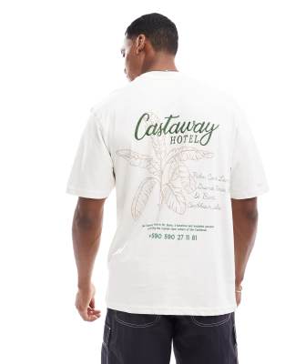 Camiseta color crudo con estampado 