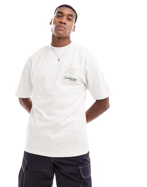 Camiseta color crudo con estampado "Castaway Hotel" de River Island, 2 de 4