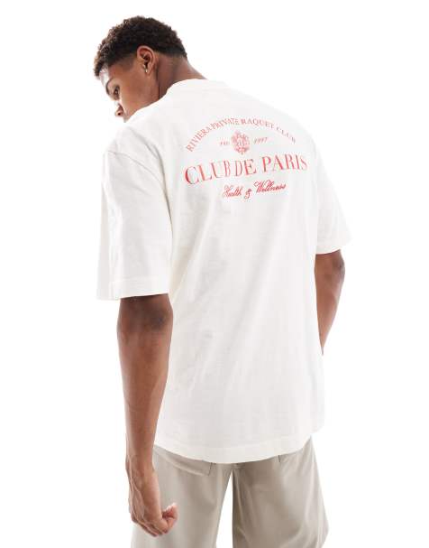 Camiseta color crudo con estampado "Club de Sports" de River Island - view 1