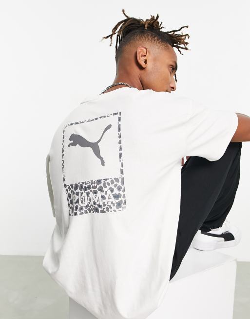 Camiseta color crudo con estampado de safari en la espalda de PUMA