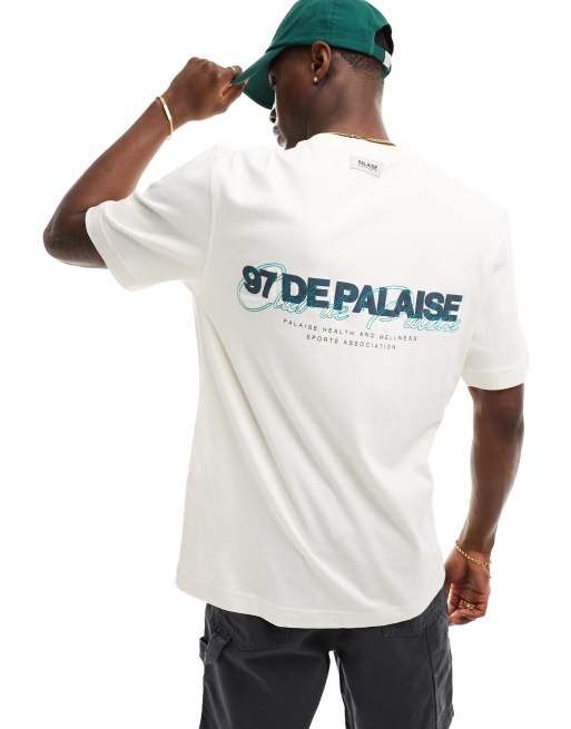 Camiseta color crudo con estampado en la espalda 