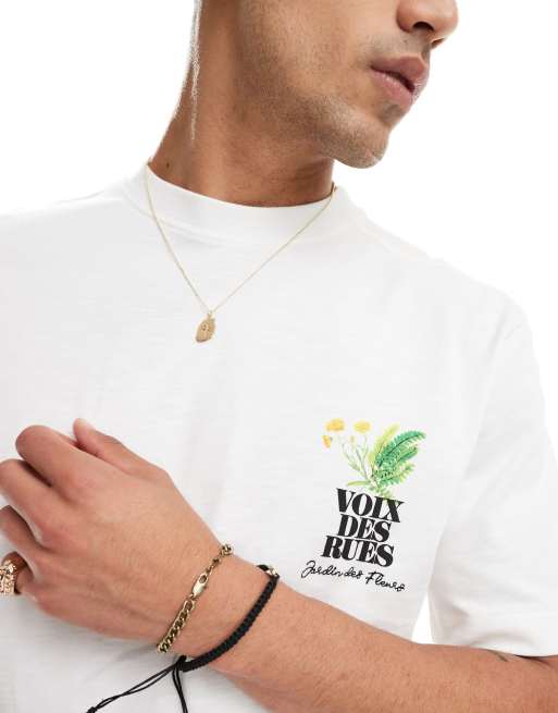 Camiseta color crudo con estampado floral "Vois De" de River Island, 2 de 4
