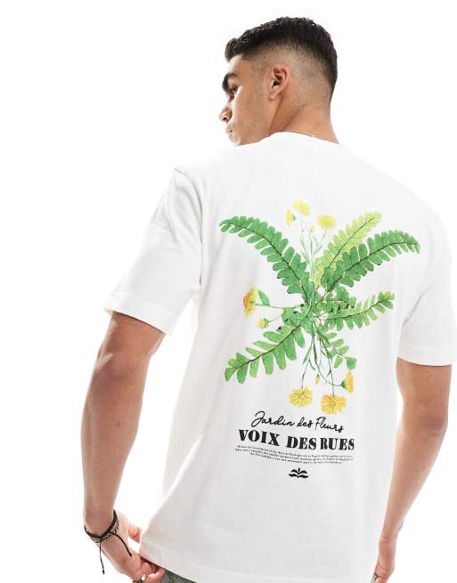 Camiseta color crudo con estampado floral "Vois De" de River Island, 3 de 4
