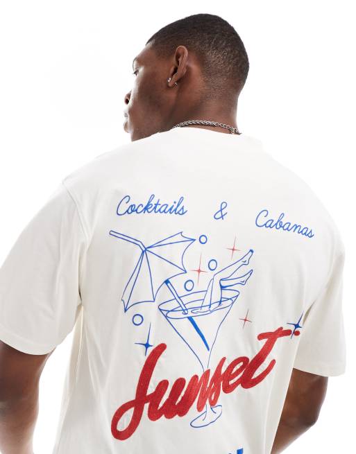 Camiseta color crudo con estampado 
