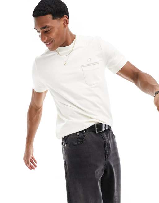 Camiseta color crudo de punto de rizo de Fred Perry