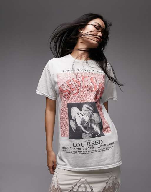Camiseta color crudo extragrande con estampado gráfico con licencia de Genesis de Topshop