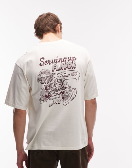 Camiseta color crudo extragrande con estampado gráfico en la espalda de Levi's