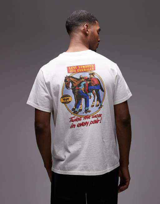 Camiseta color crudo holgada con gráfico trasero de estilo wéstern de Levi's