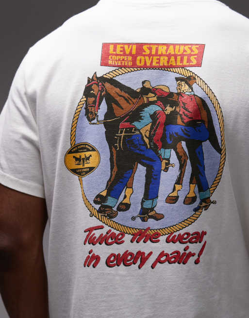 Camiseta color crudo holgada con gráfico trasero de estilo wéstern de Levi's, 5 de 5