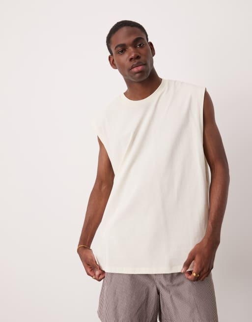 Camiseta color crudo sin mangas holgada con estampado de fruta de ASOS DESIGN, 2 de 4