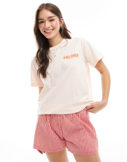 Camiseta color melocotón extragrande con estampado gráfico "Paloma Cocktail" de ASOS DESIGN, 4 de 4