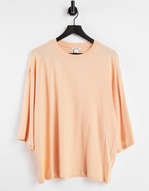 Camiseta color melocotón extragrande de algodón Billa de Monki - ORANGE