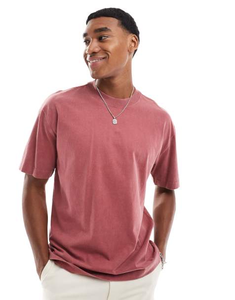 Camiseta color óxido de corte cuadrado con lavado ácido de Hollister - view 1