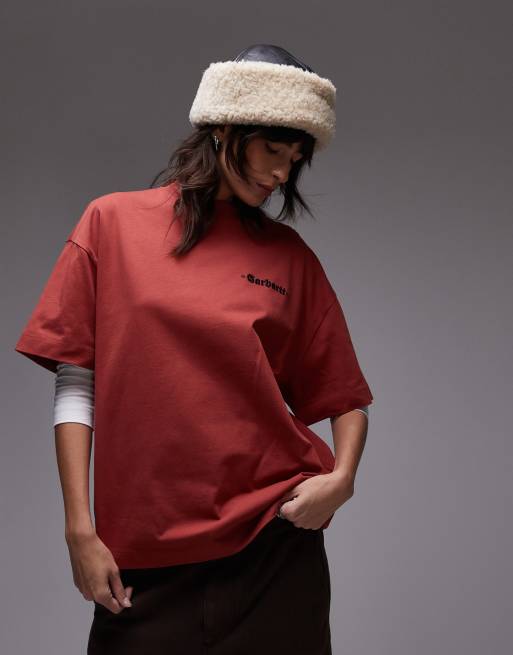 Camiseta color óxido extragrande con logo en el pecho de Carhartt WIP 
