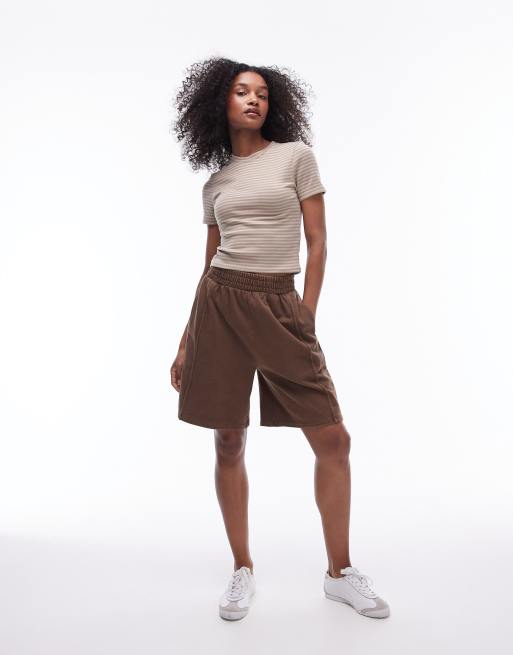 Camiseta color piedra a rayas basica de Topshop ASOS