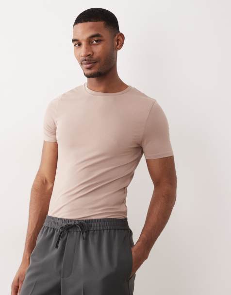 Camiseta color piedra básica ajustada Essentials de ASOS DESIGN - view 1