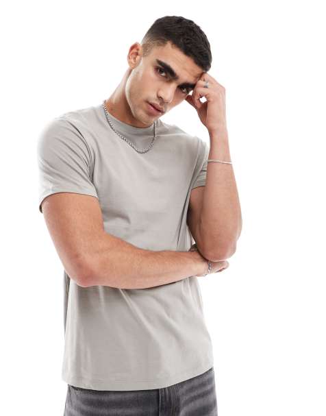 Camiseta color piedra básica con cuello redondo de ASOS DESIGN - view 1
